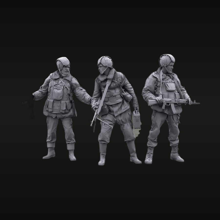 Modern Special Forces Infantry Team 3-Figure Set 1/35 Resin Kit - unpainted resin model kit
