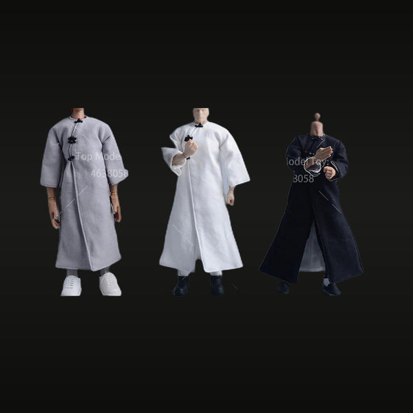 Chinese Martial Arts Long Robe Clothing Set of 3 for 1/12 Scale Action Figures