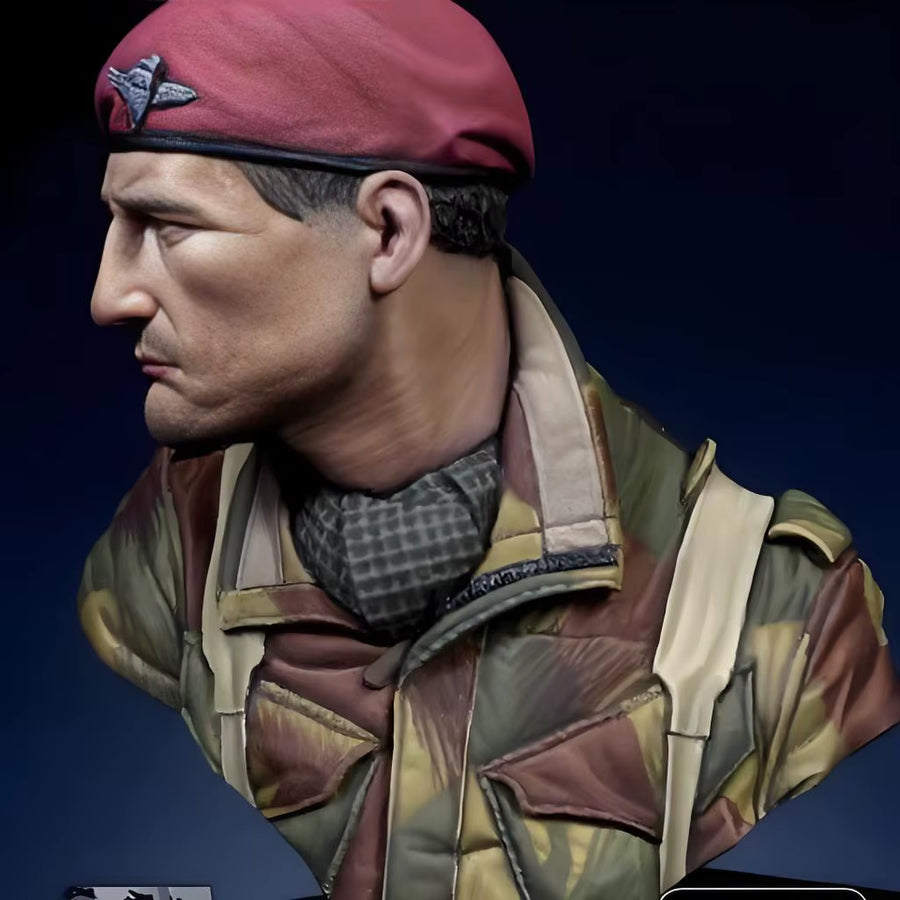 1/16 Resin Portrait of a British Parachute Red Devils Anam Soldier Model, Uncolored and Assembled