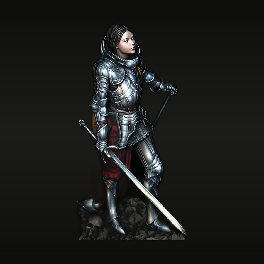 Joan of Arc Medieval Knight 1/24 Resin Figure - unpainted resin model kit