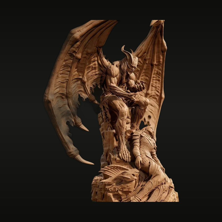 Demon King with Wings 75mm Resin Figure Kit - Hell Warrior Miniature - unpainted resin model kit