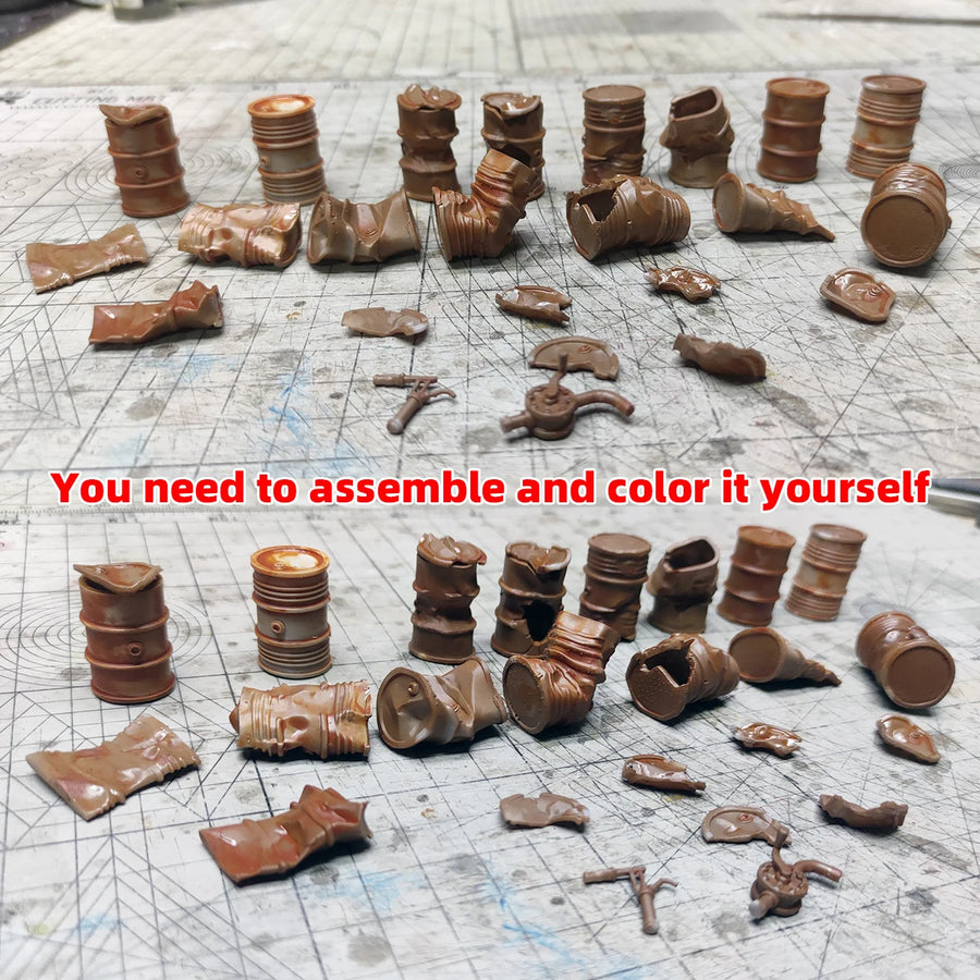 1/35 Scale Model Kit Building Oil Drum Oil Tank Oil Can Sand Table Diorama Models Suits for Car Tank Armored Vehicle Airplane
