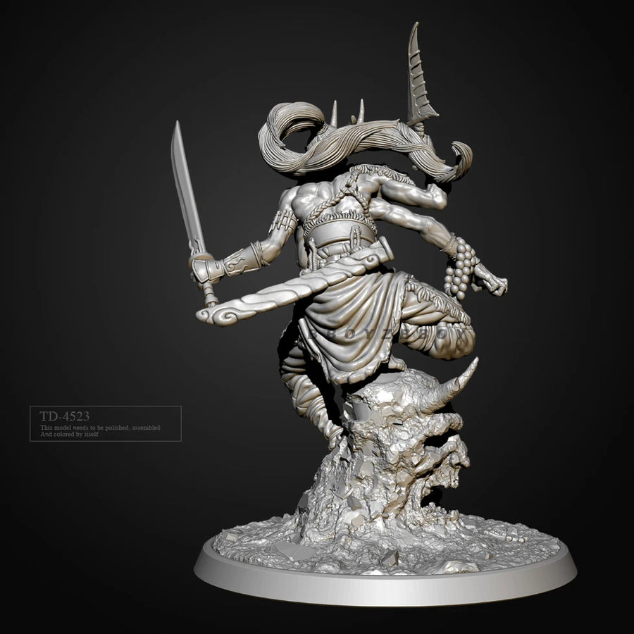 Multi-Armed Demon Warrior 38mm Resin Figure Kit - resin model view 4
