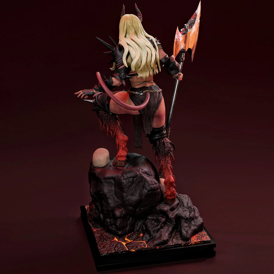 Fantasy Demon Sorceress with Clawed Gauntlet 50mm Resin Figure Kit - resin model view 5
