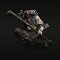 Witch Warrior with Broomstick 65mm Resin Figure Kit