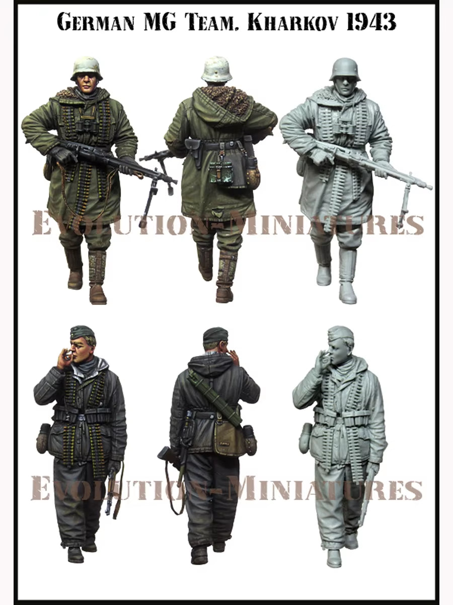 WWII German MG42 Crew Eastern Front 1943 1/35 Resin Figure Kit - resin model view 2