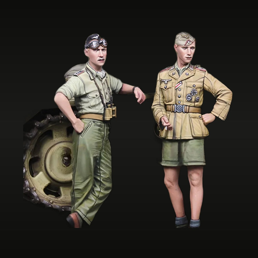 WWII German DAK Panzer Officers Set 1/35 Resin Figure Kit - unpainted resin model kit