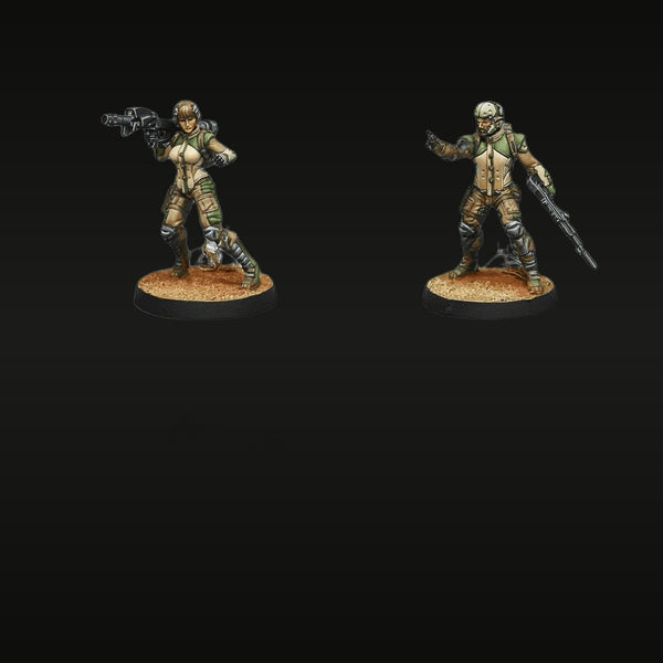 Sci-Fi Female & Male Soldier Squad 28mm Resin Figure Set (Pre-Painted)