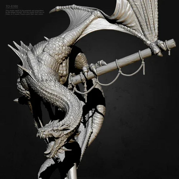 Fantasy Dragon on Staff Multi-Scale Resin Kit (90mm/120mm/150mm)
