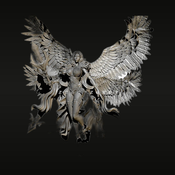 Fantasy Female Angel Warrior Bust with Wings 50mm Resin Kit