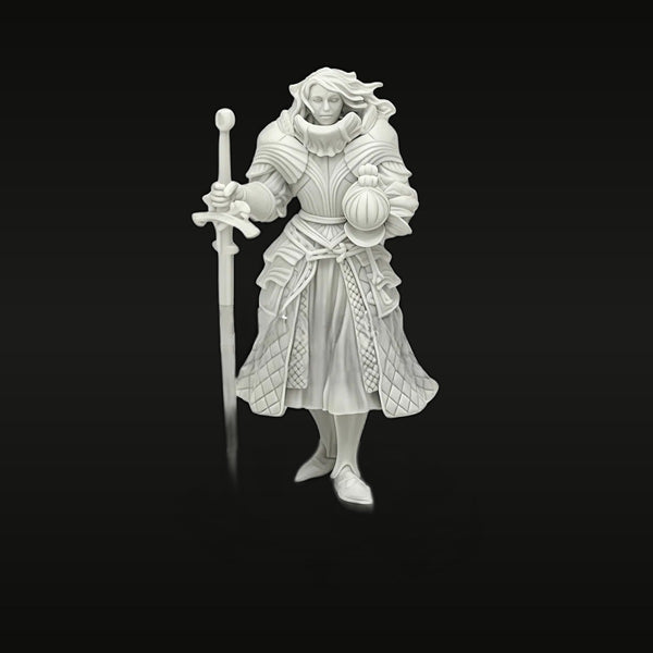 Fantasy Female Warrior with Sword and Shield 40mm Resin Figure