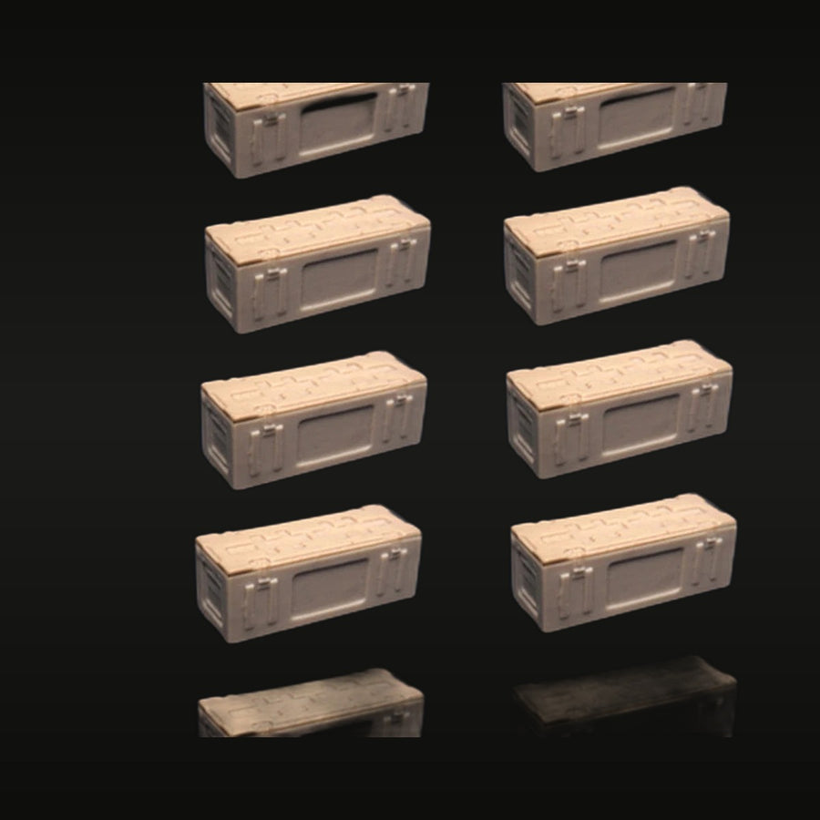 1/35 Military Ammunition Crates — 8 Pieces (Resin Terrain) - unpainted resin model kit