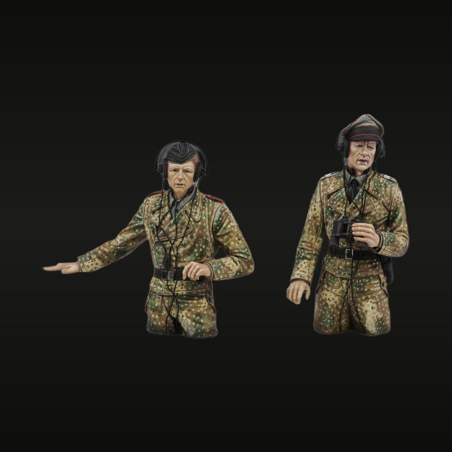 WWII German Panzer Tank Crew Officers Set of 2 1/16 Resin Bust Kit - unpainted resin model kit