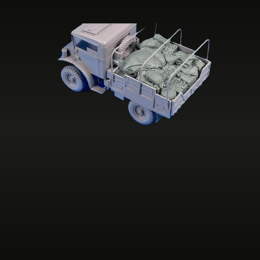 WWII Soviet Studebaker US6 Supply Truck with Cargo Load 1/35 Resin Vehicle Kit - unpainted resin model kit