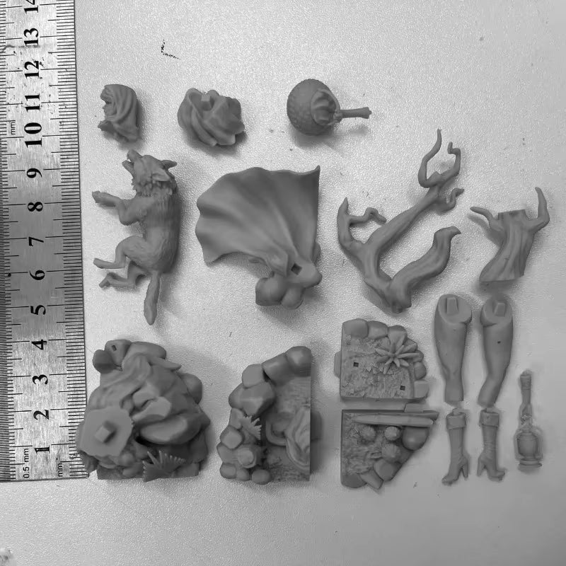 Fantasy Female Warrior Mounted on Dragon 75mm Resin Diorama Kit - resin model view 3