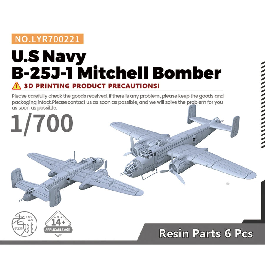 Yao'S Studio LYR221 1/100 1/144 1/200 1/350 1/700 1/1250 Military Model Kit U.S Navy B-25J-1 Mitchell Bomber