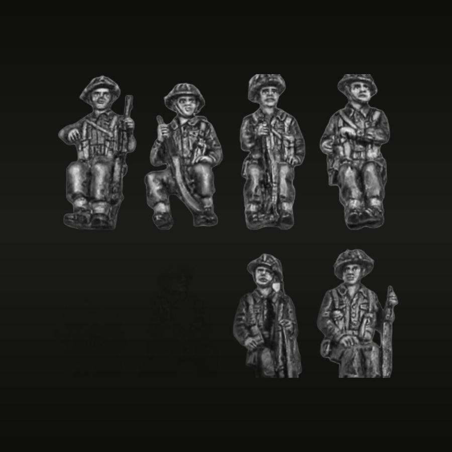 WWII British Infantry Soldiers 6-Figure Set 1/72 Resin Kit - unpainted resin model kit