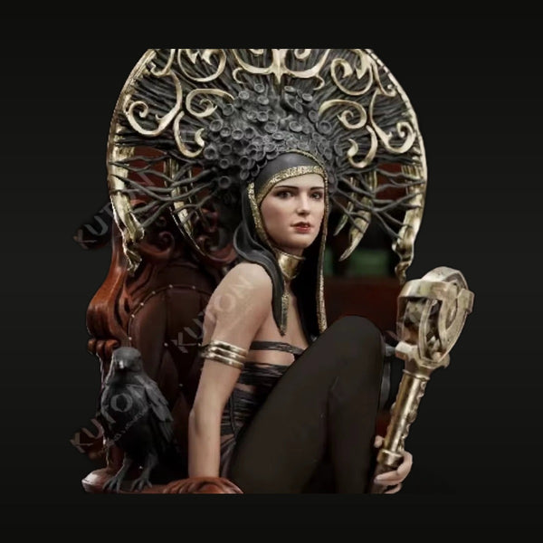 Fantasy Female Priestess with Ornate Throne 1/35 Resin Bust Kit