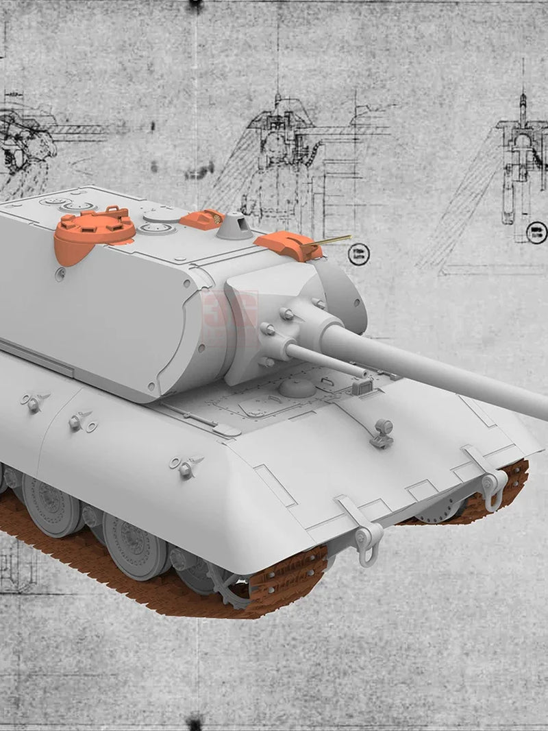 Amusing Hobby Assembled Tank Model Kit 35A046 German E-100 Super Heavy Tank, with Mouse Turret 1/35