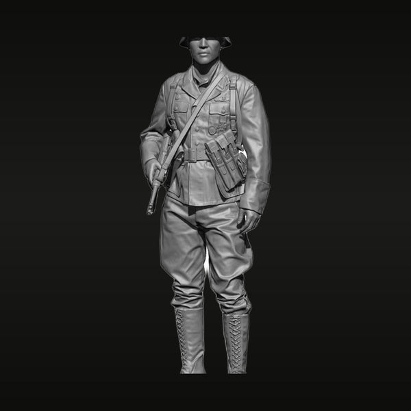 WWII German DAK Officer with Luger 1/35 Resin Figure Kit