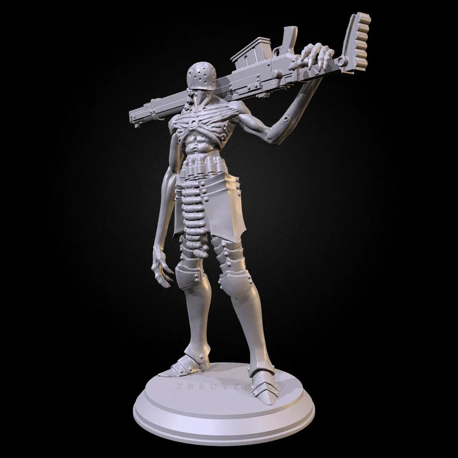 Sci-Fi Undead Warrior Monster with Armor & Cannon 75mm Resin Figure Kit - resin model view 3