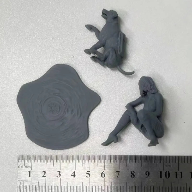 Friendship at the Edge of the Galaxy Woman and Dog 1/24 Resin Figure Model Kit Miniature Unassembled and Unpainted Diorama Toy