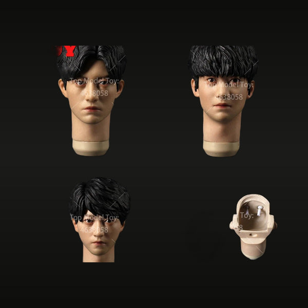Asian Male Head Sculpt with Movable Eyes 1/6 Resin Figure Kit