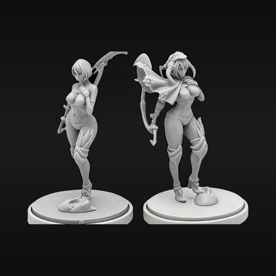 Sickle Knight Female Warrior 45mm Resin Figure Kit - unpainted resin model kit