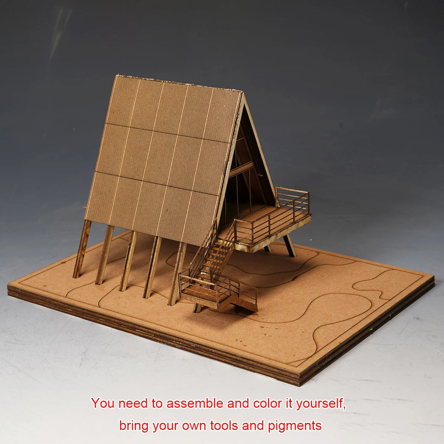 Assembly Architectural Building Model Sand Table Country House Streetscape Diorama Scale Model Kit Display Base Stand 1/72