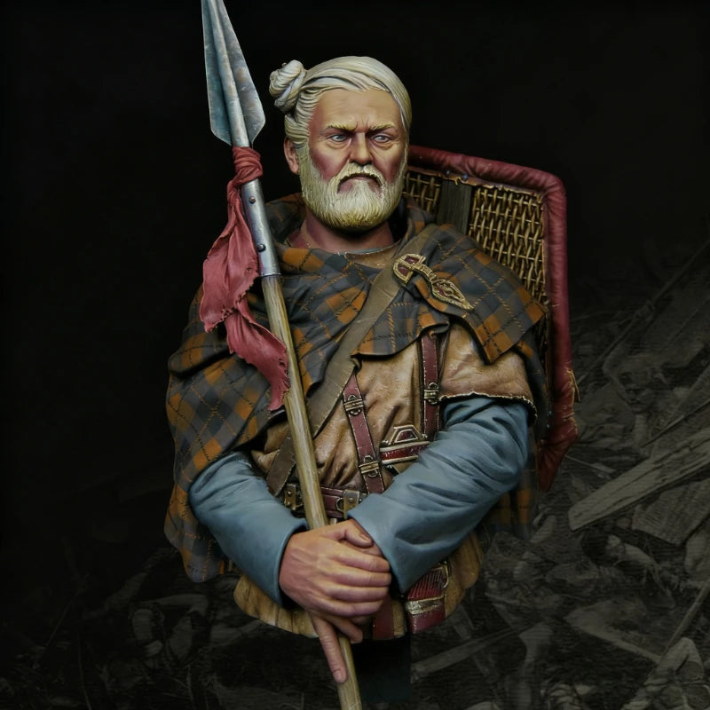 1/12 Scale Die-Cast Resin Bust Model Kit Ancient Germanic Warrior Statue Unassembled and Unpainted