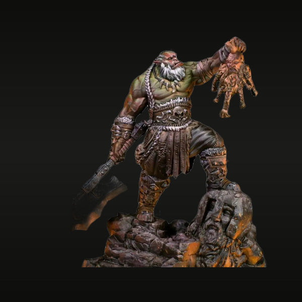 Fantasy Dwarf Warrior with Severed Head Trophy 1/24 Resin Bust Kit