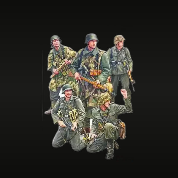 WWII German Infantry Squad with K98 and MP40 1/35 Resin Figure Set