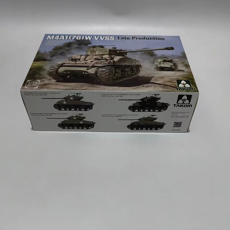 TAKOM 2207 1/35 M4A1 76(W) VVSS Late Production Tank Military Assemble Model Kit Plastic Model Kit