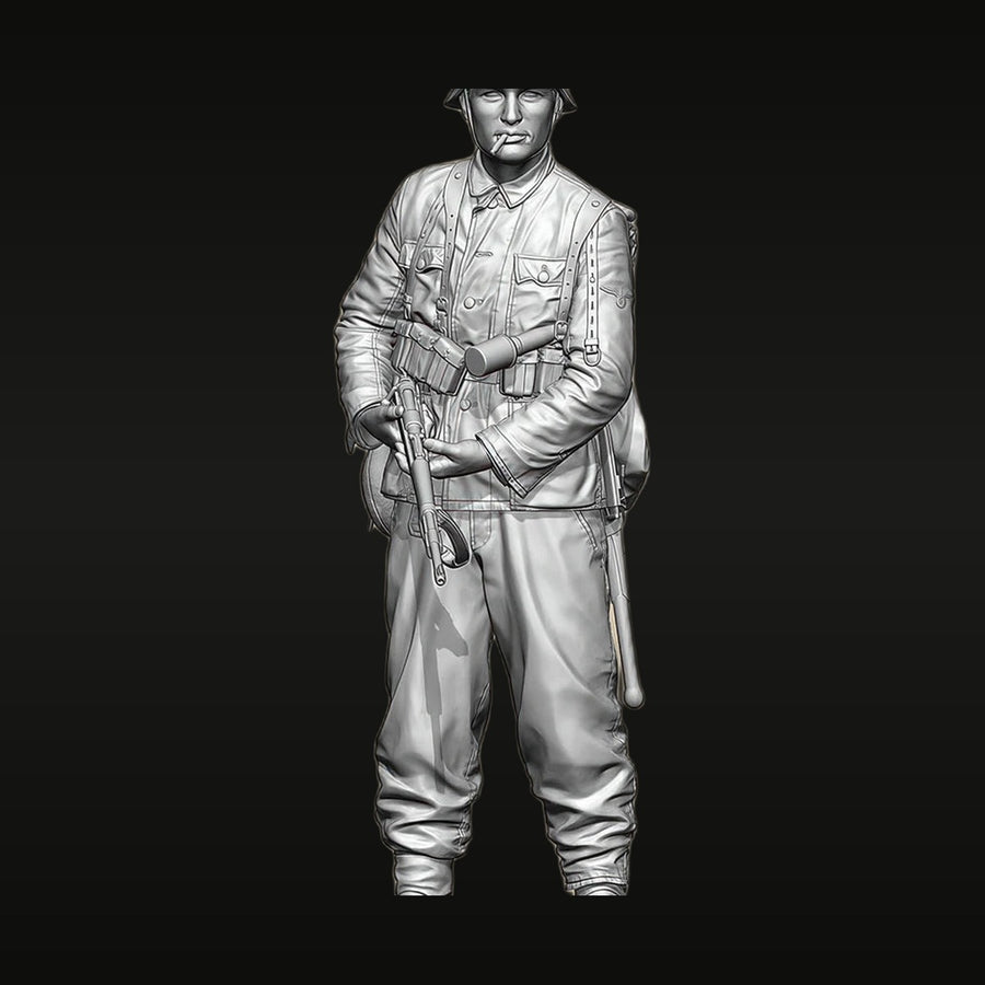 WWII German Infantryman with K98 Rifle 1/16 Resin Figure Kit - unpainted resin model kit