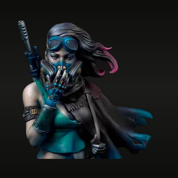 Cyberpunk Female Assassin with Pistol 1/10 Resin Bust