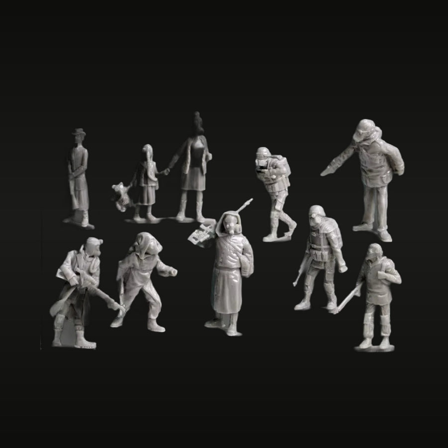 Midnight World Settlers 1/72 Resin Character Figure Kit (10pc) - unpainted resin model kit