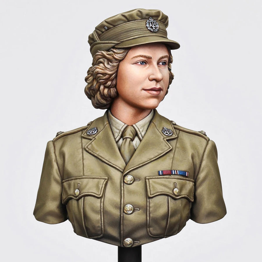WWII British ATS Female Officer Service Cap 1/10 Resin Bust Kit - resin model view 2