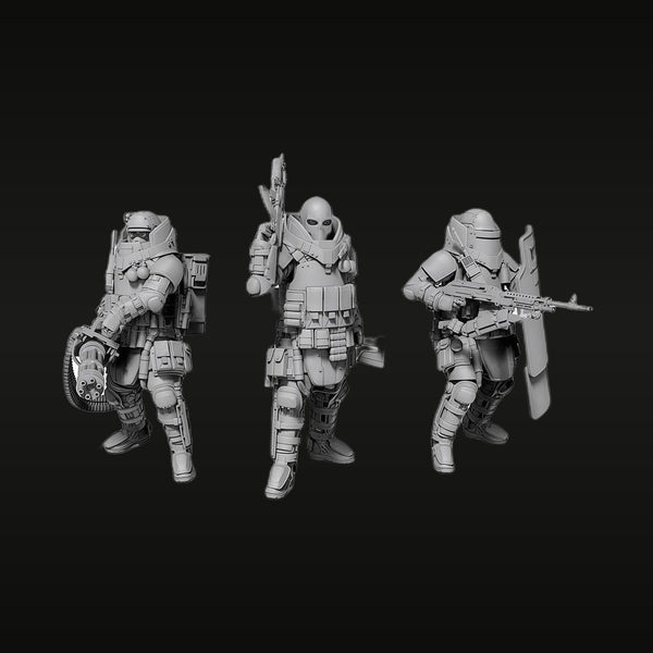Sci-Fi Armored Exoskeleton Combat Squad 1/35 Resin Figure Set