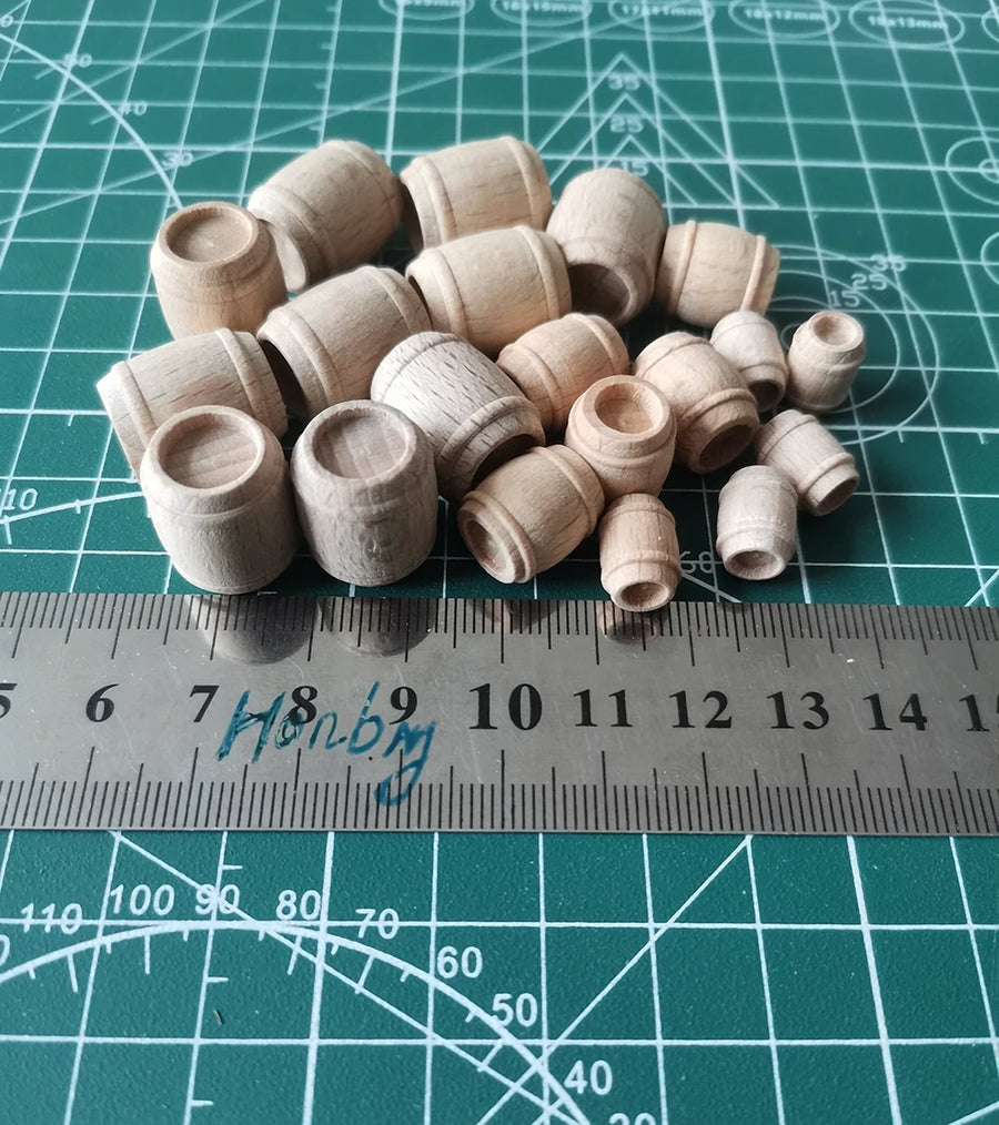 Wooden Barrel & Cargo Crate Accessories Resin Miniature Kit - 1:48 Scale - resin model view 3
