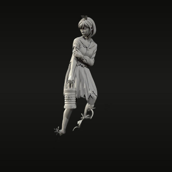 Fantasy Female Figure with Tattered Dress Lantern and Vine Elements 50mm Resin Kit