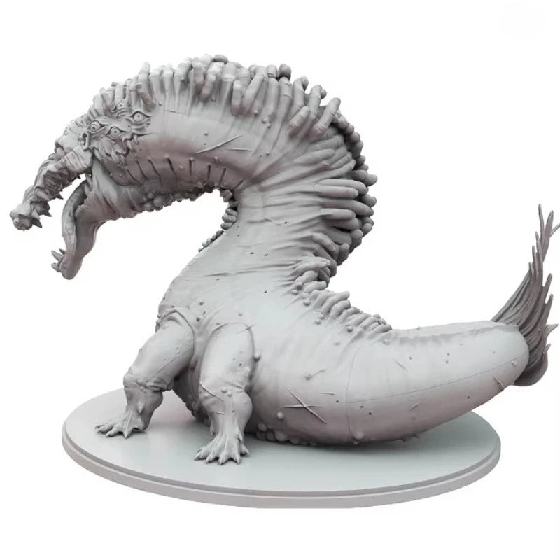 Fantasy Armored Reptile Beast with Dorsal Fin 100mm Resin Figure Kit - resin model view 3