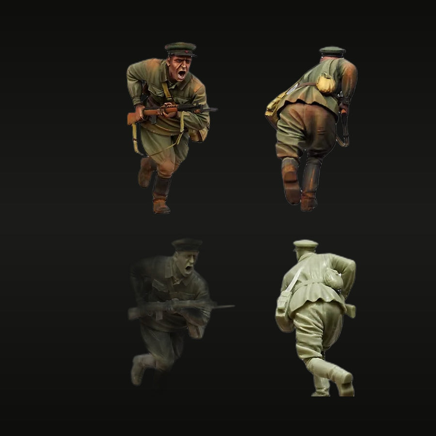 WWII Soviet Red Army Rifleman 1941–1943 1/35 Resin Figure Set - unpainted resin model kit