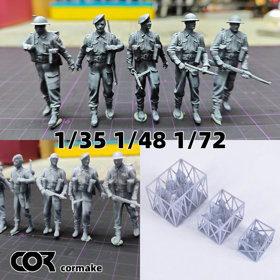 British Army Soldiers 5-Figure Set 1/72 Resin Kit - resin model view 2