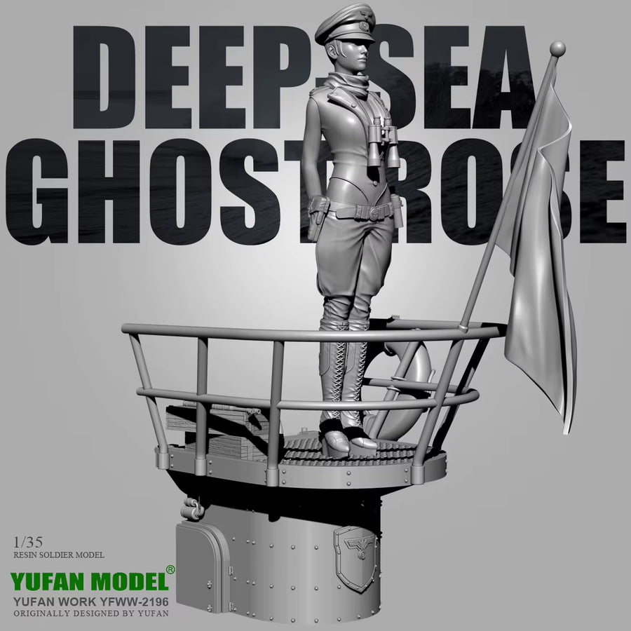 Modern Female Scout/Lookout with Naval Crow's Nest Diorama Base Resin Figure Set - resin model view 3
