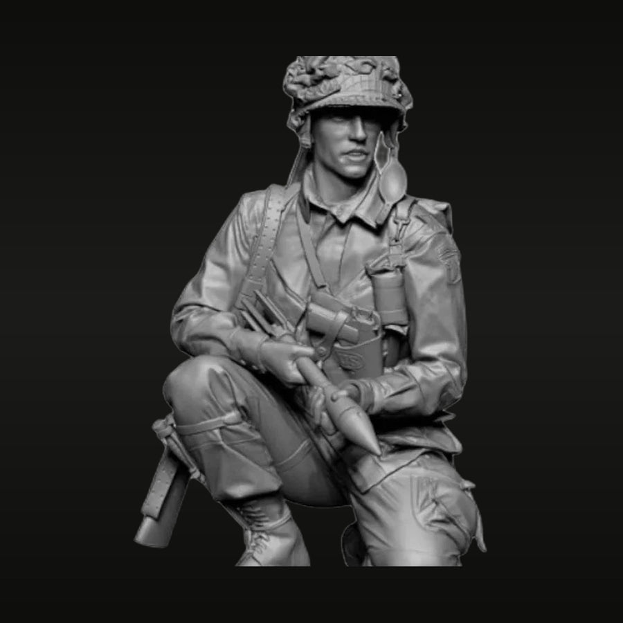 WWII US Army Soldier Seated with M1 Garand 1/35 Resin Figure Kit - unpainted resin model kit