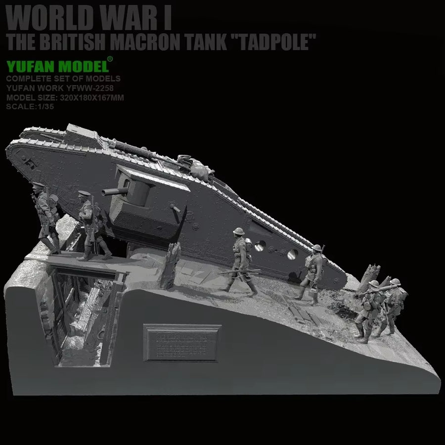 WWI British Mark I Tank with Crew Diorama 1/35 Resin Kit - resin model view 2