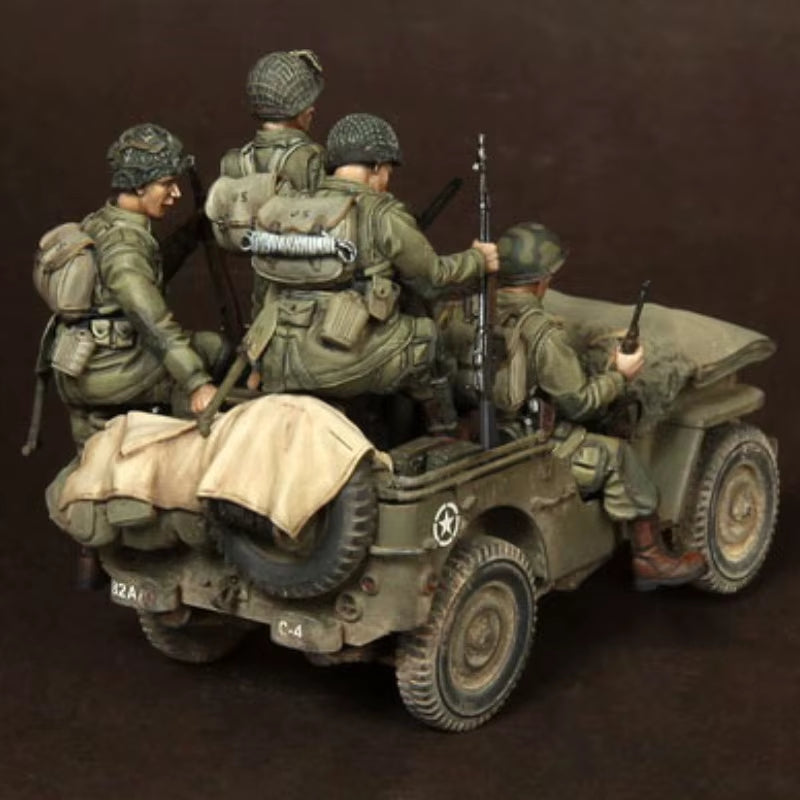 WWII US Army Jeep Soldiers 5-Figure Set 1/35 Resin Kit - resin model view 4