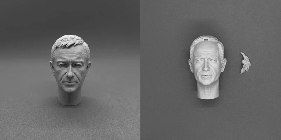 Male Head Sculpt with Removable Spiked Hair Piece 1/6 Resin Kit - resin model view 5