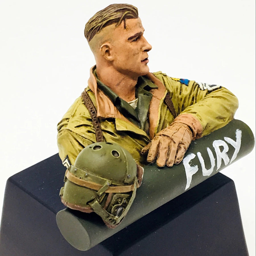 WWII German Panzer Commander with Tank Shell 1/10 Resin Bust - resin model view 3