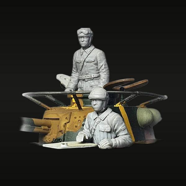 WWII German Panzer Crew with Armored Vehicle Interior 1/35 Resin Figure Kit
